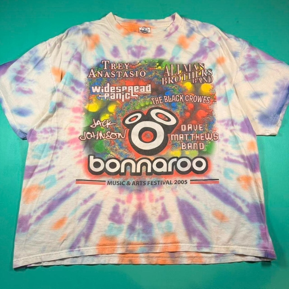 Vintage 2005 bonnaroo music festival tee tie dye 05 bonnaroo music fest t shirt